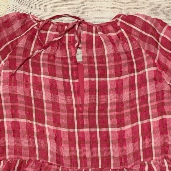 NWT Madewell Pink Plaid Babydoll Dress Size Small - Picture 8 of 14